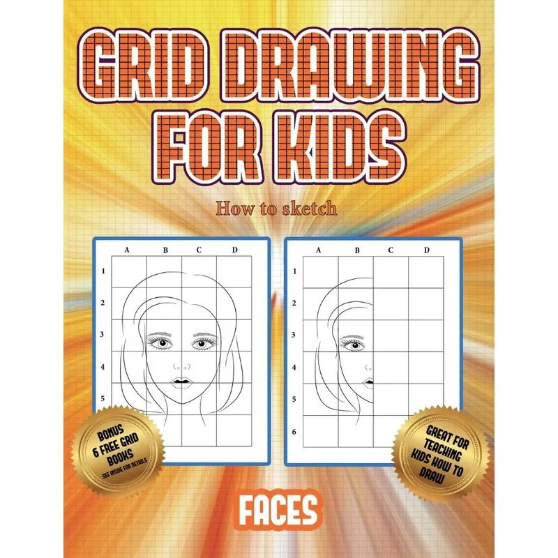 How to sketch (Grid drawing for kids - Faces)