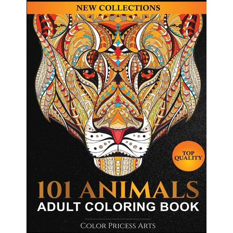 101 Animals Adult Coloring Book