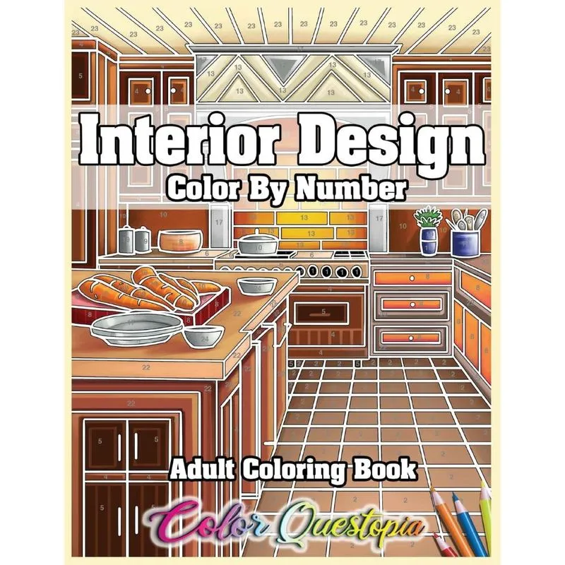Interior Design Adult Color by Number Coloring Book