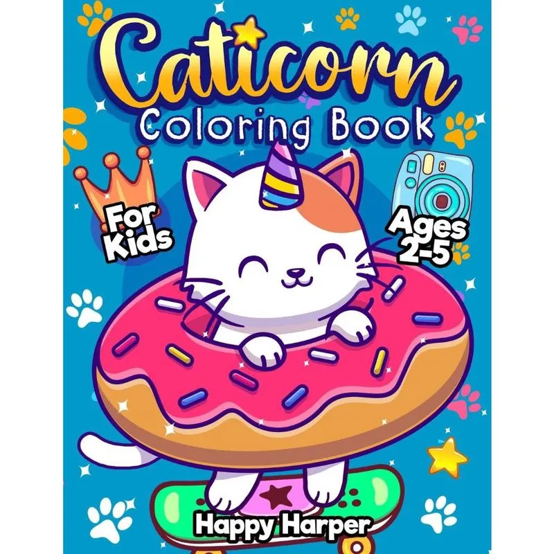 Caticorn Coloring Book For Kids Ages 2-5