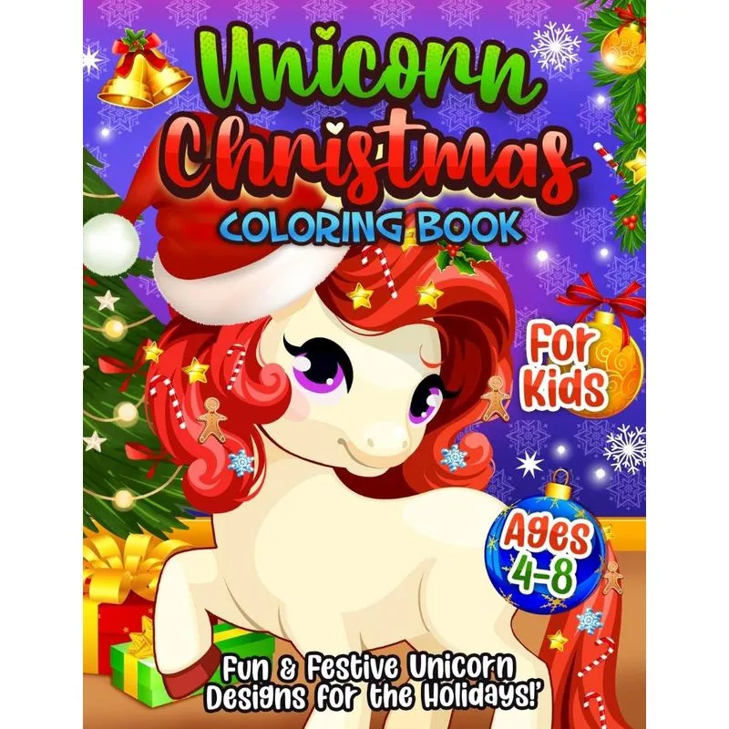 Unicorn Xmas Coloring Book