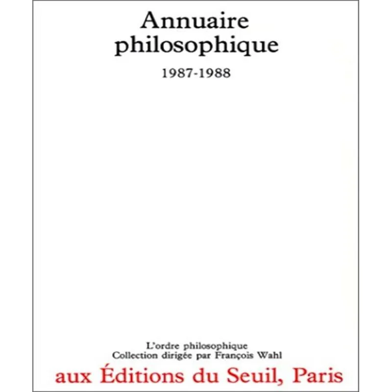 Annuaire Philosophique 1987-1988