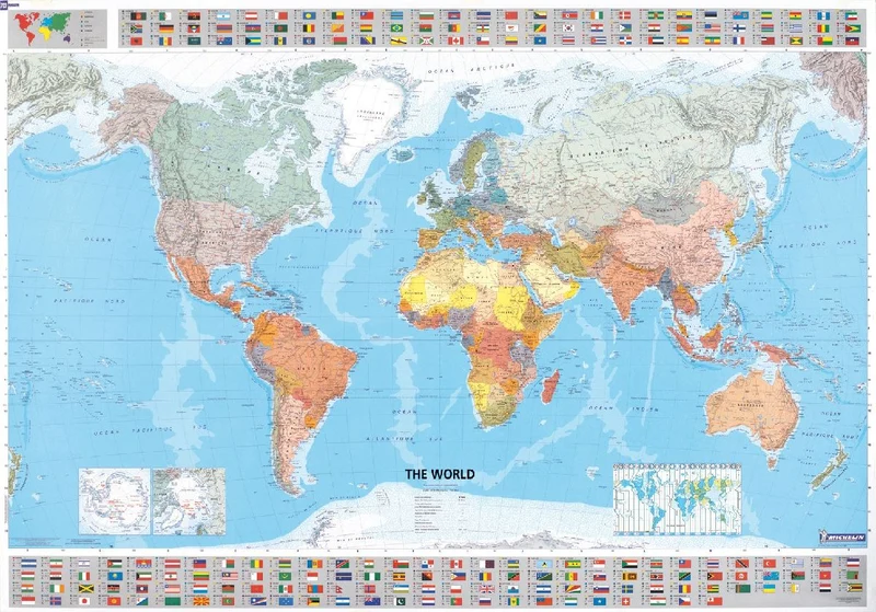 The World - Michelin rolled & tubed wall map Paper