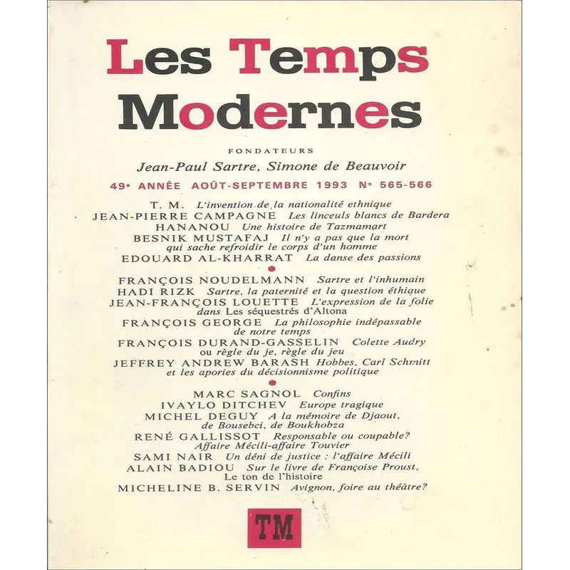 Les Temps Modernes 565-566
