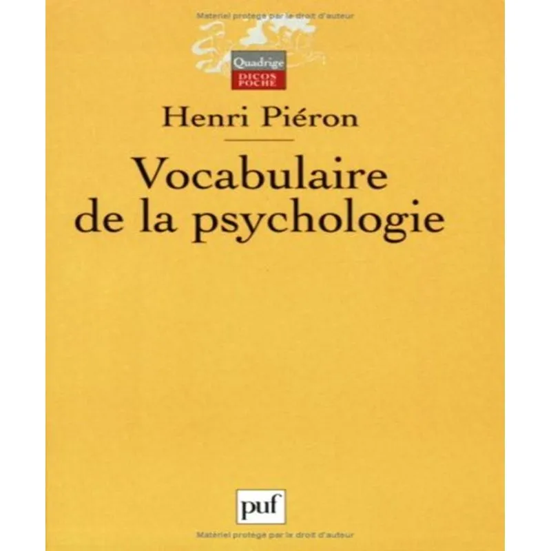 Vocabulaire De La Psychologie