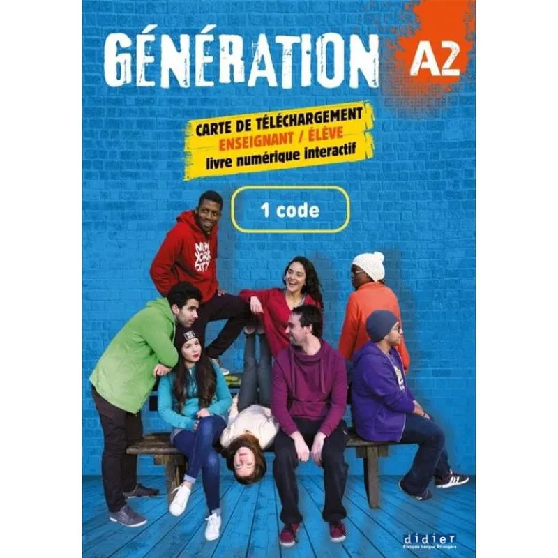 Generation 2 (A2) - Livre + Cahier Numeriques Interactifs - Carte Enseignant / Eleve - 1 Code