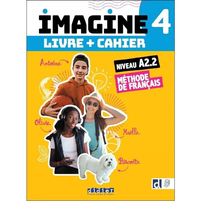 IMAGINE 4 - NIV. A2.2 - 3 UNITÉS - LIVRE + CAHIER + DIDIERFLE.APP