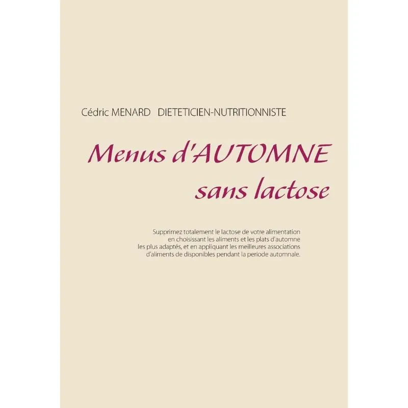Menus dautomne sans lactose