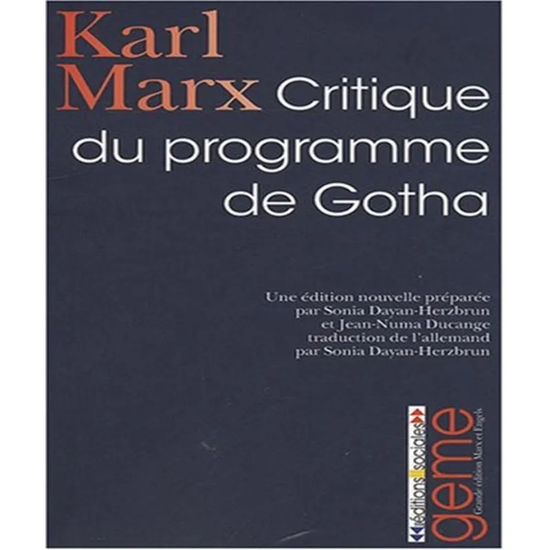 Critique Du Programme De Gotha