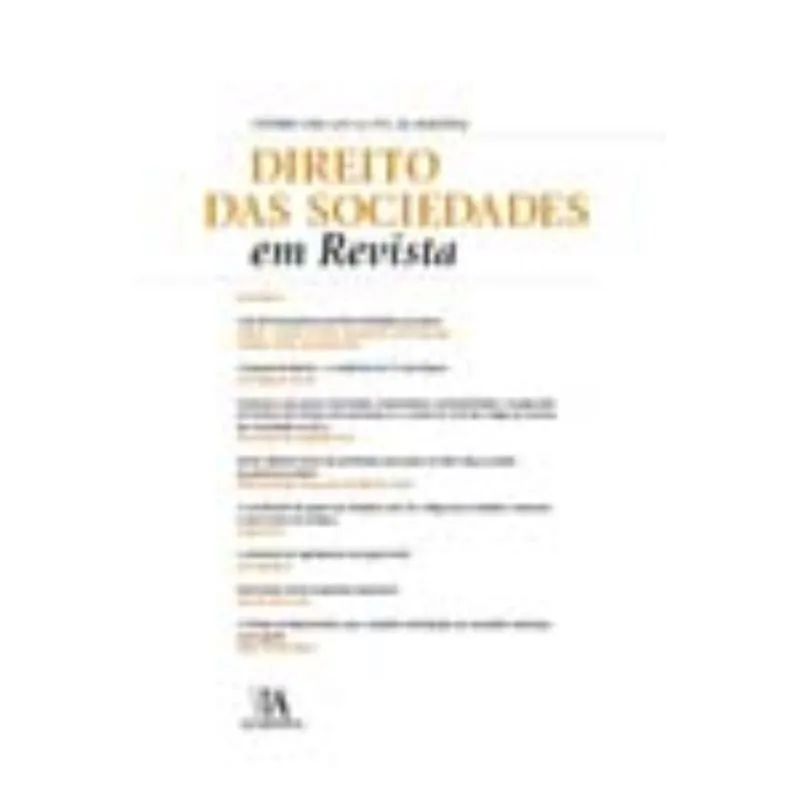 Direito Das Sociedades Em Revista - Outubro 2020, Ano Xii, Vol. 24, Semestral