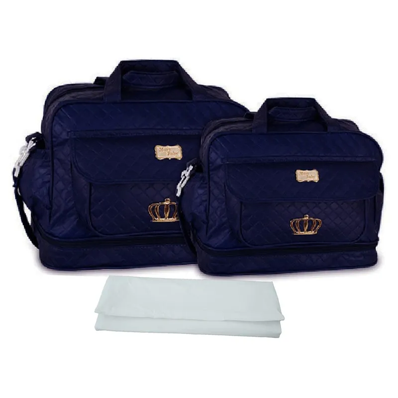 Kit Bolsa Bebê Azul Marinho 10ol09 Com Trocador Tr