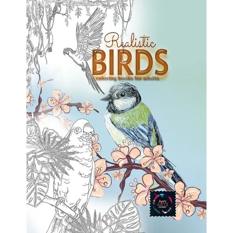 Realistic Birds coloring books for adults
