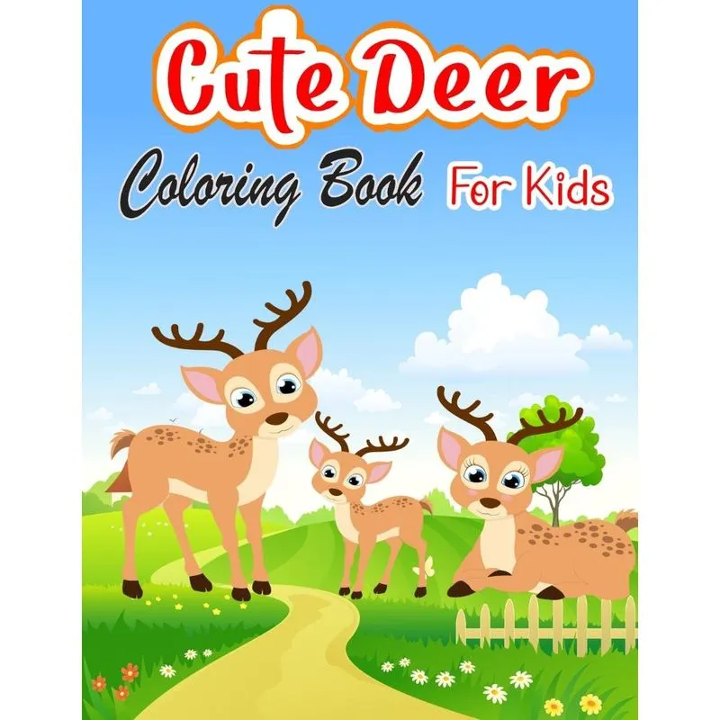 Cute Deer Coloring Book