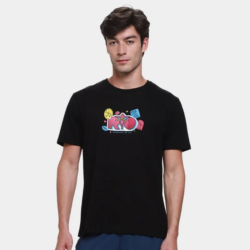 Camiseta Maratona do Rio Stickers - Masculino - Preto