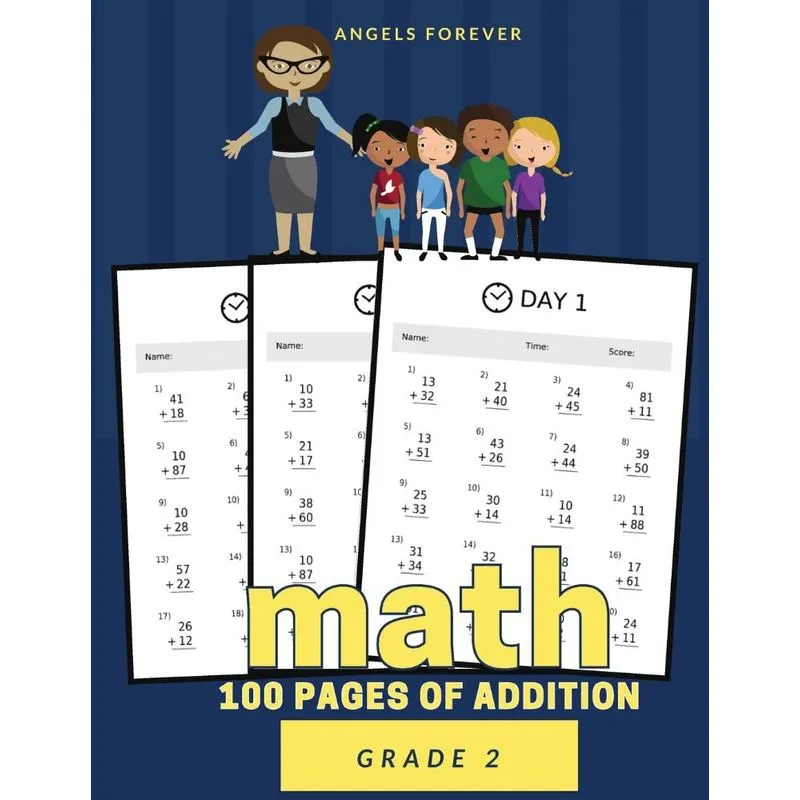 Math 100 Pages of Addition Grade 2