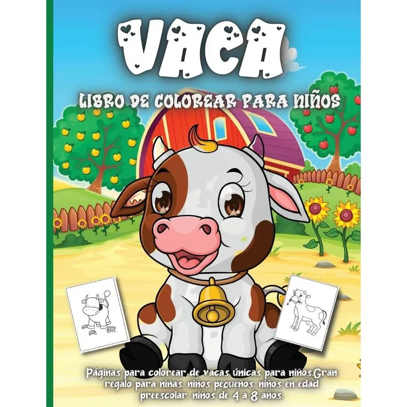 Vaca Libro de colorear para niños