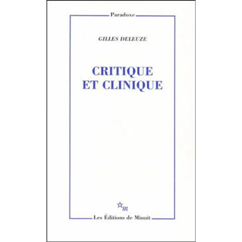 CRITIQUE ET CLINIQUE
