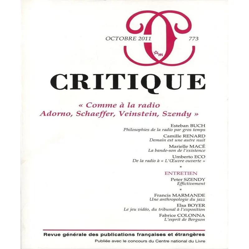 Critique, N. 773