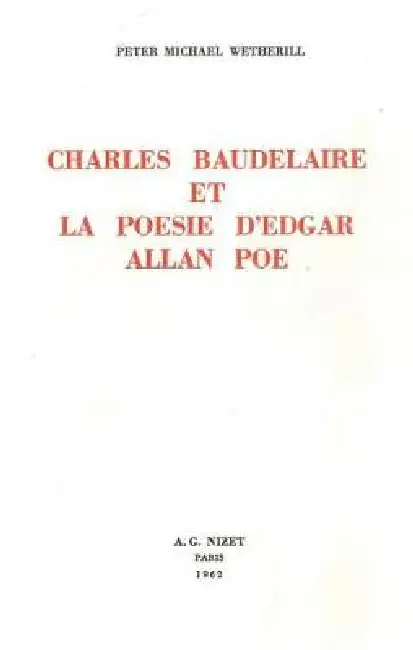 Charles Baudelaire Et La Poesie d'Edgar Allan Poe Paperback