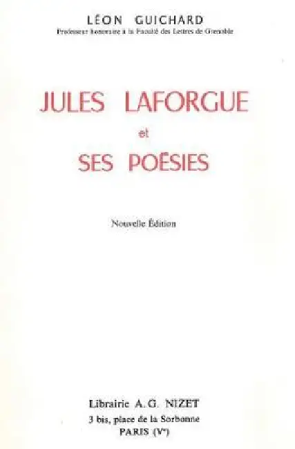 Jules Laforgue Et Ses Poesies Paperback
