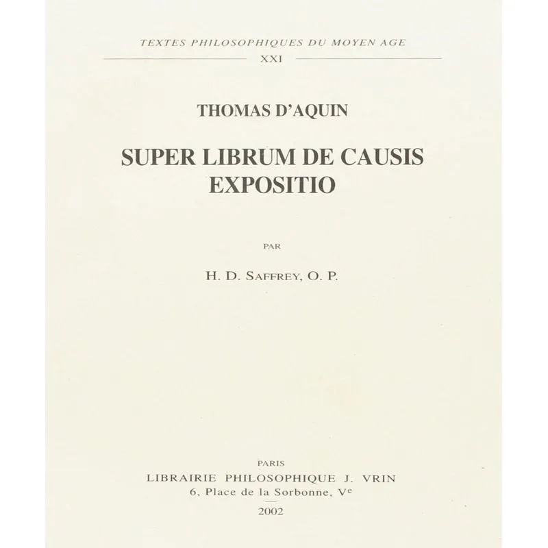 Super Librum De Causis Expositio