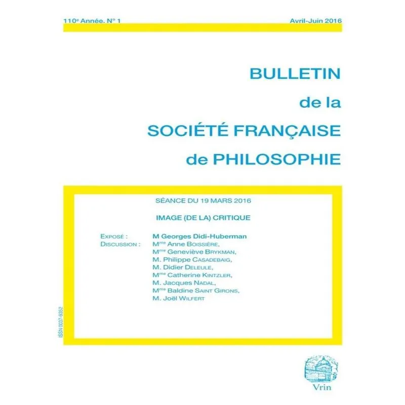Bulletin De La Société Française De Philosophie