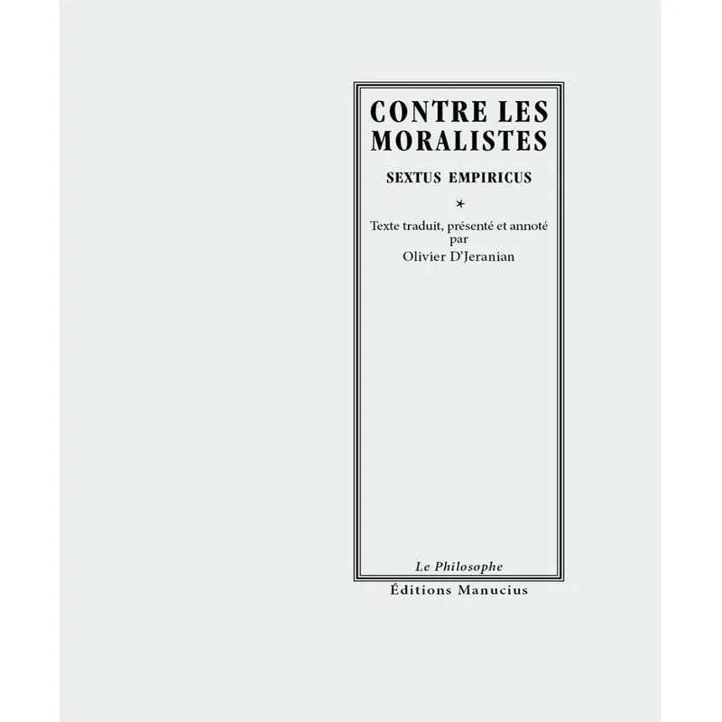 Contre Les Moralistes