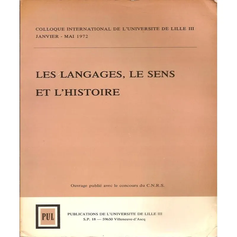 Les Langages, Le Sens Et Lhistoire