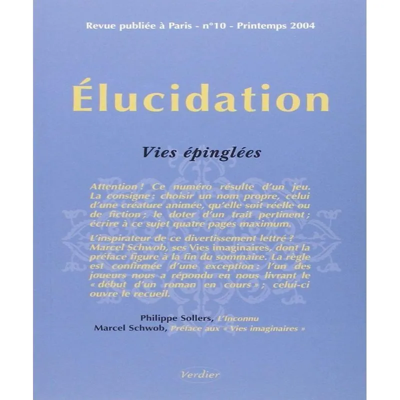 Élucidation 10 - Vies Épinglées
