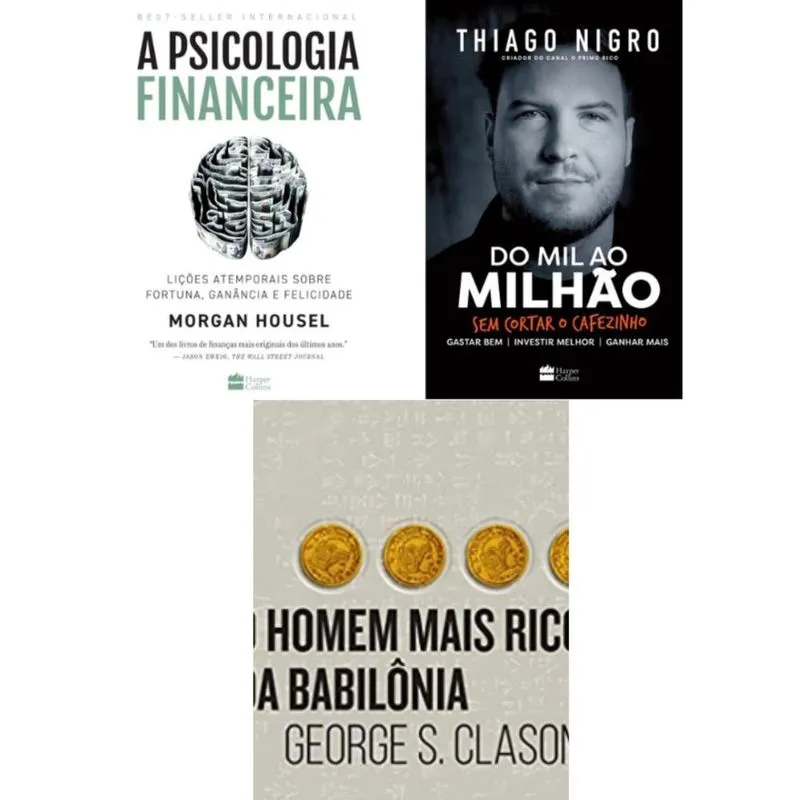 Kit Psicologia Financeira Mil ao Milhão Homem Mais Rico