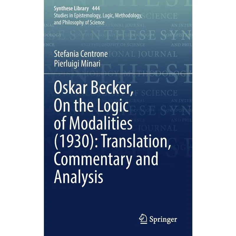 Livro Oskar Becker, On the Logic of Modalities (1930)