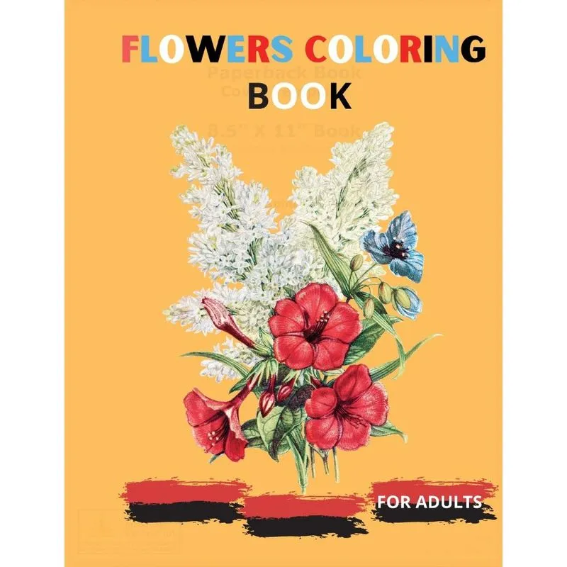 Flower coloring book for adults