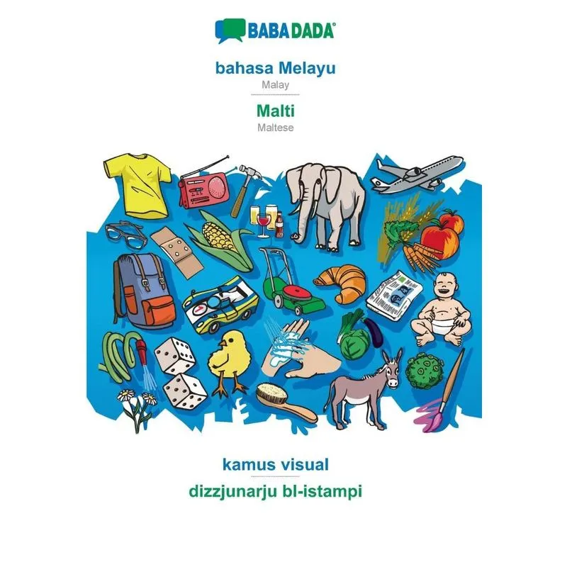 Livro babadada, bahasa Melayu - Malti, kamus visual - dizzjunarju bl-istampi