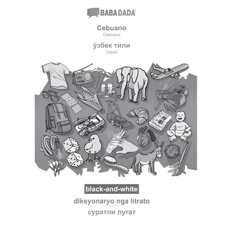 Babadada black-and-white, Cebuano - Uzbek (in cyrillic scri