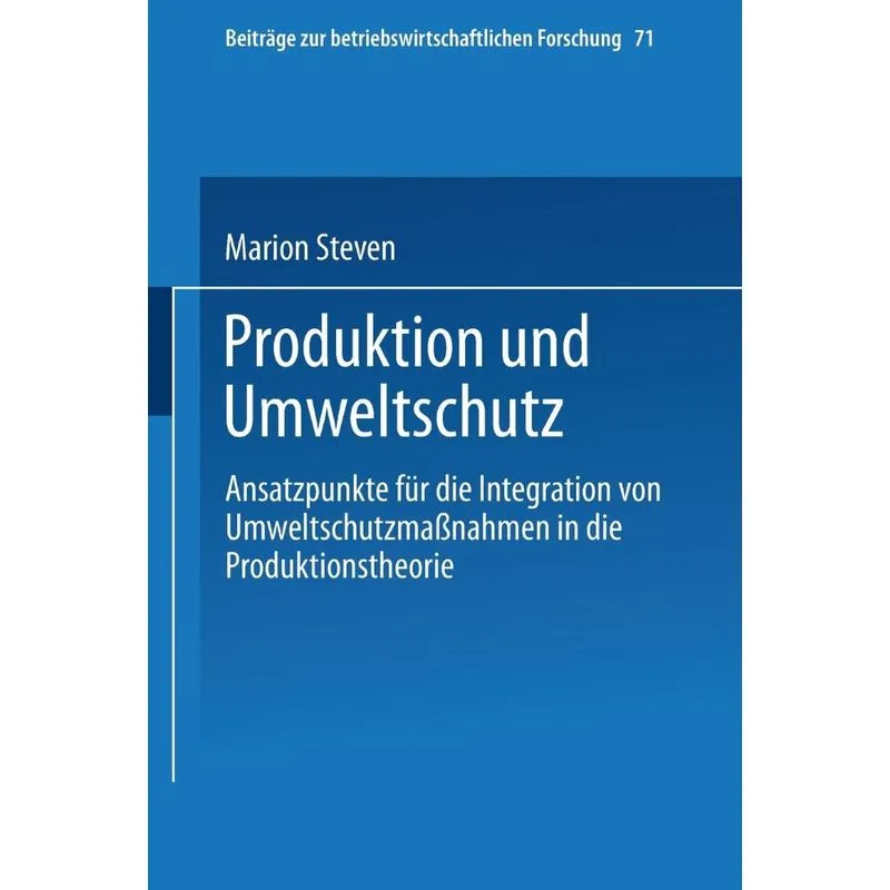 Produktion Und Umweltschutz