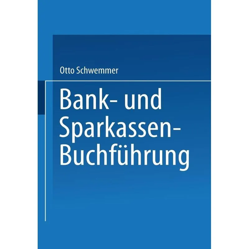 Bank- Und Sparkassen-Buchfuhrung