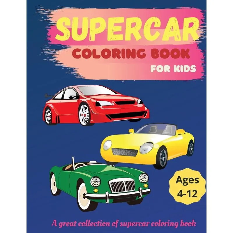 Supercar Coloring Book For Kids 4+