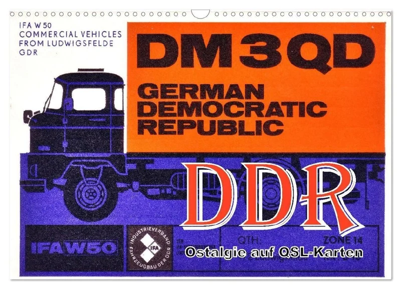 DDR - Ostalgie auf QSL-Karten (Wandkalender 2027 DIN A3 quer), CALVENDO Monatskalender