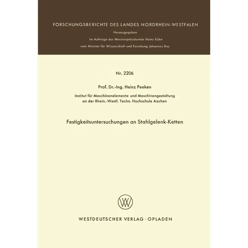 Festigkeitsuntersuchungen an Stahlgelenk-Ketten