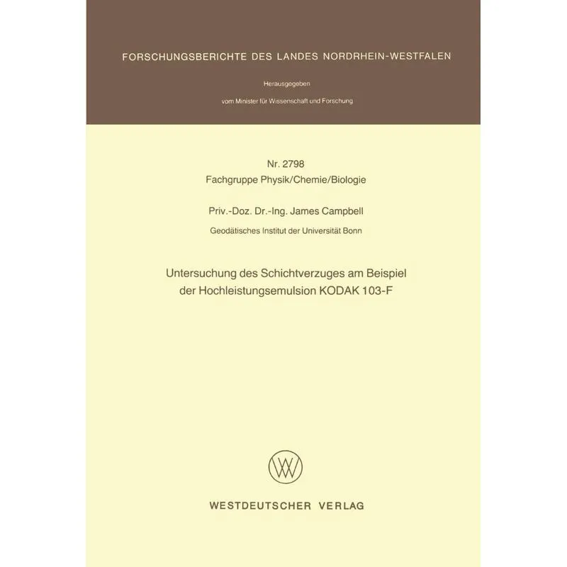 Untersuchung des Schichtverzuges am Beispiel der Hochleistungsemulsion KODAK 103-F