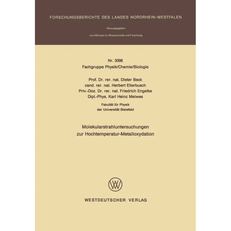 Molekularstrahluntersuchungen zur Hochtemperatur- Metalloxy