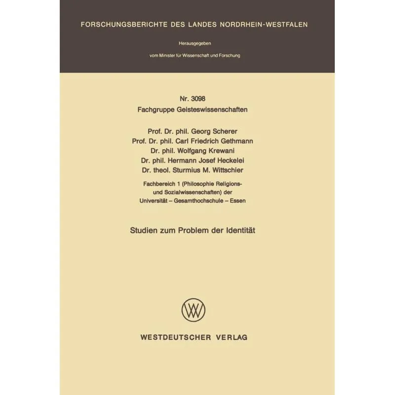Studien zum Problem der Identität
