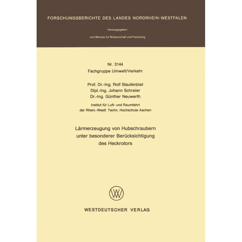 Lärmerzeugung von Hubschraubern unter besonderer Berücksichtigung des Heckrotors