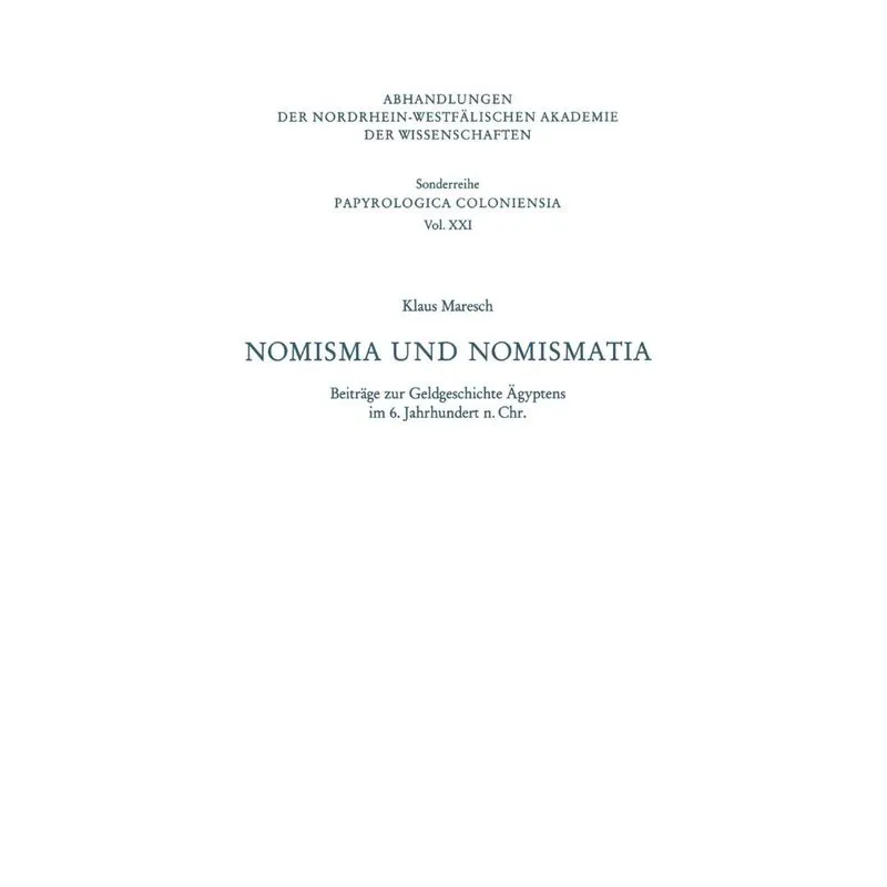 Nomisma und Nomismatia