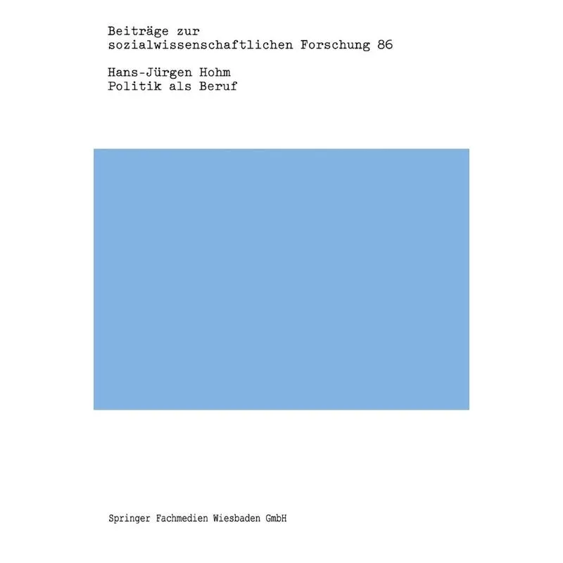 Politik als Beruf