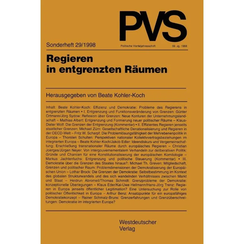Regieren in entgrenzten Räumen. Regieren in entgrenzten Räumen