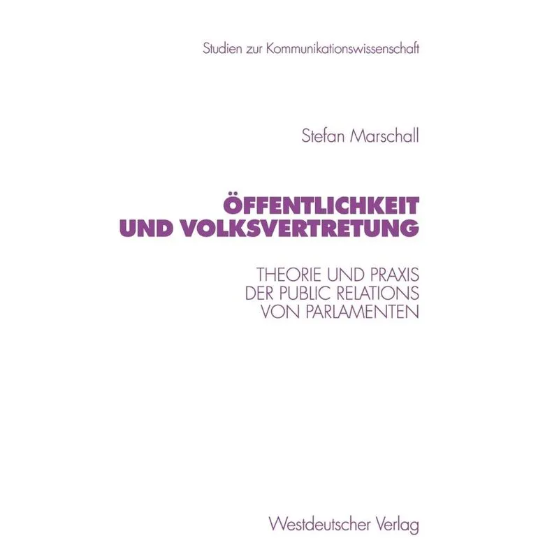 Offentlichkeit Und Volksvertretung
