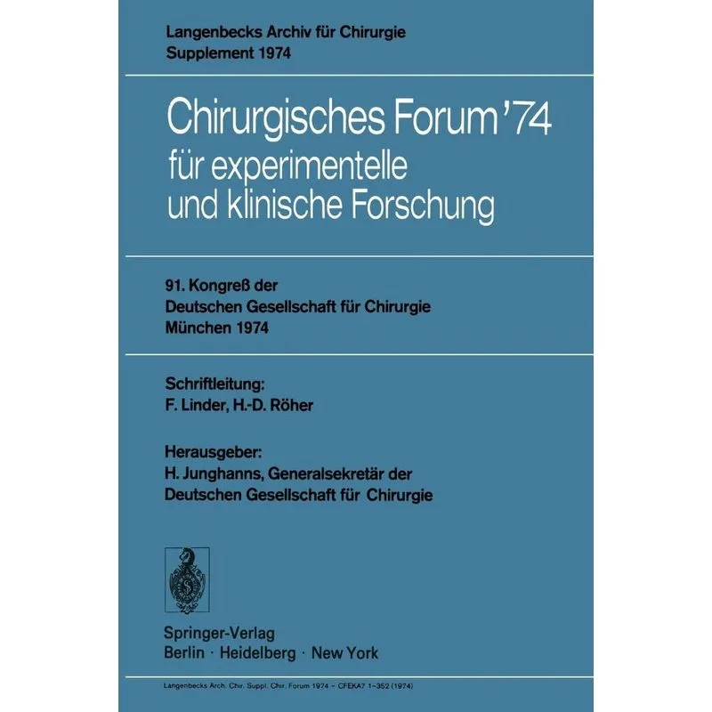 Chirurgisches Forum 74