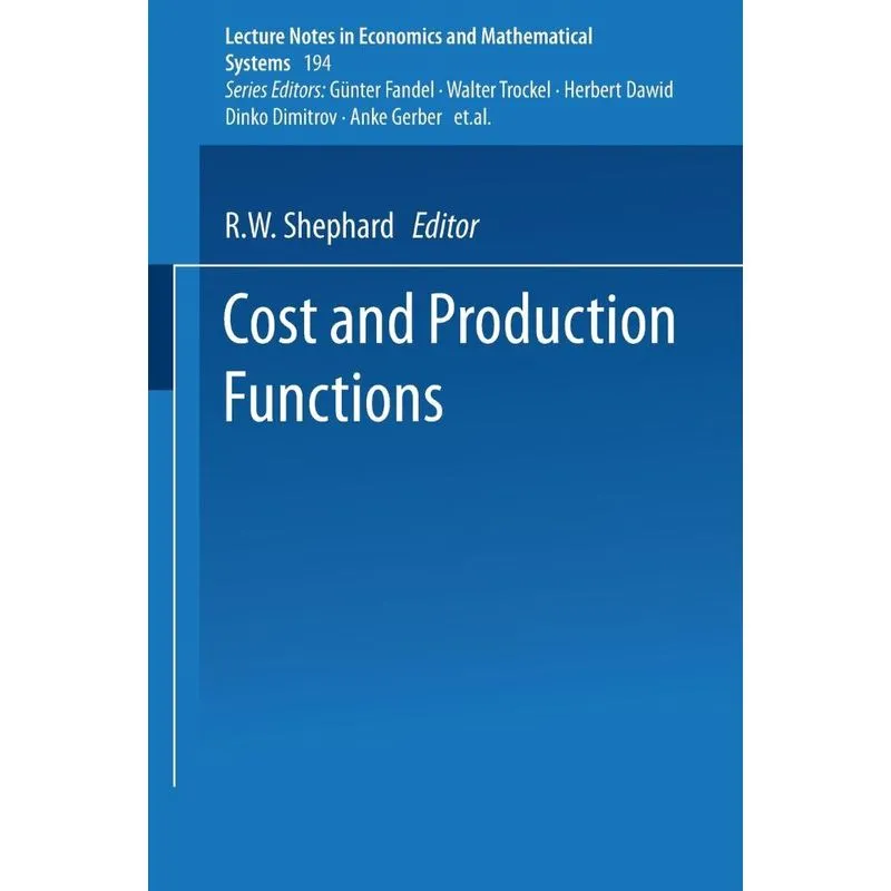 Cost and Production Functions