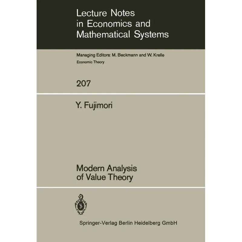 Modern Analysis of Value Theory